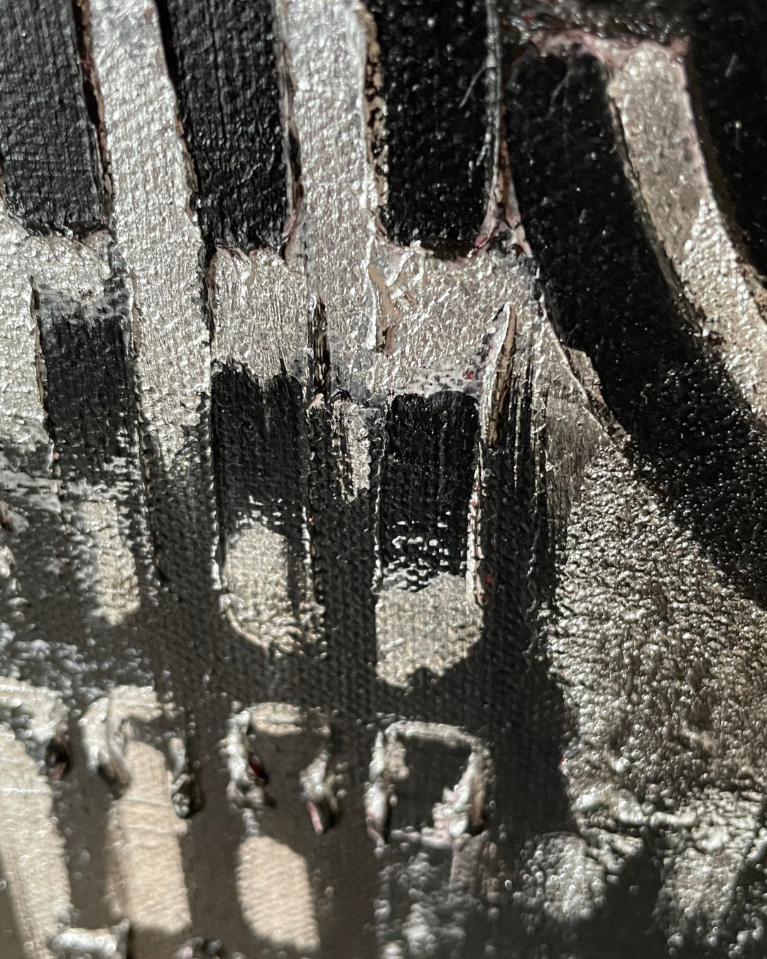 05 - Abstrakte Acrylmalerei Rot-Schwarz-Weiß - Unikat 50x100cm