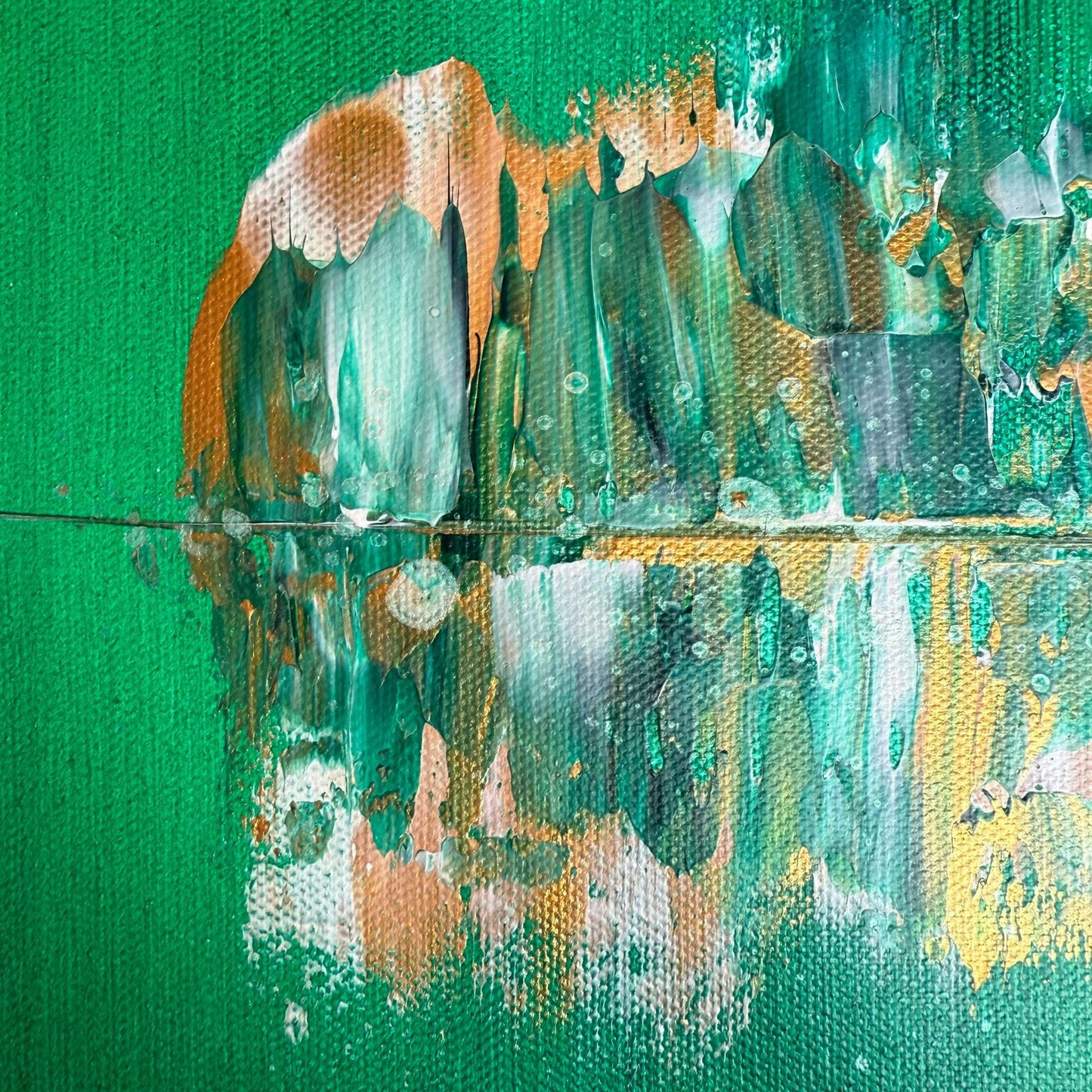 bezahlbare kunst online kaufen: Grünes Leinwandbild für ein schönes Zuhause.