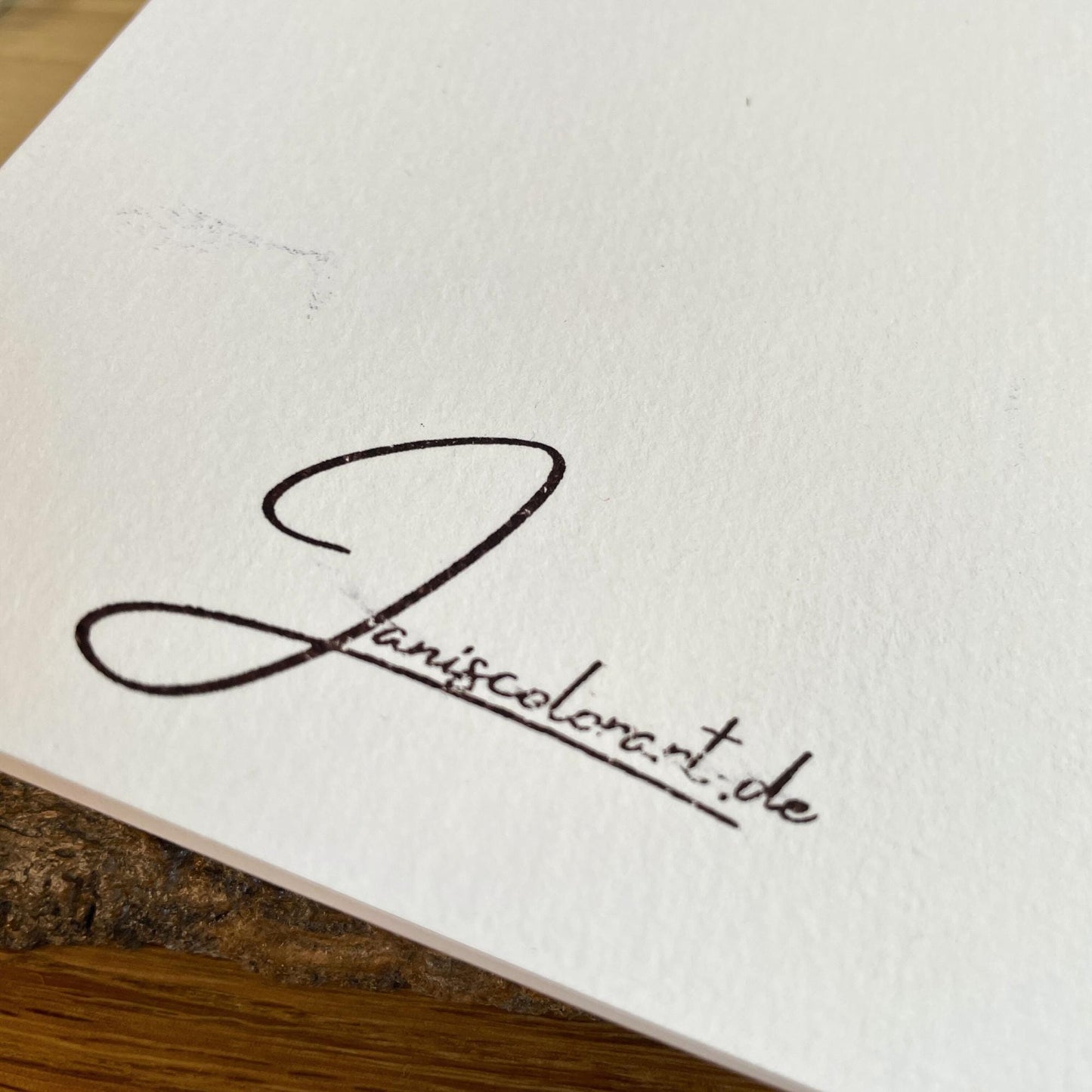 Handgemachte Grußkarte aus Aquarellpapier von Janiscolorart.