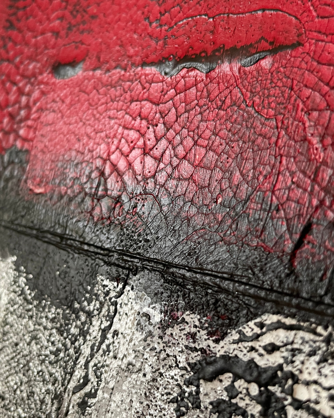 05 - Abstrakte Acrylmalerei Rot-Schwarz-Weiß - Unikat 50x100cm