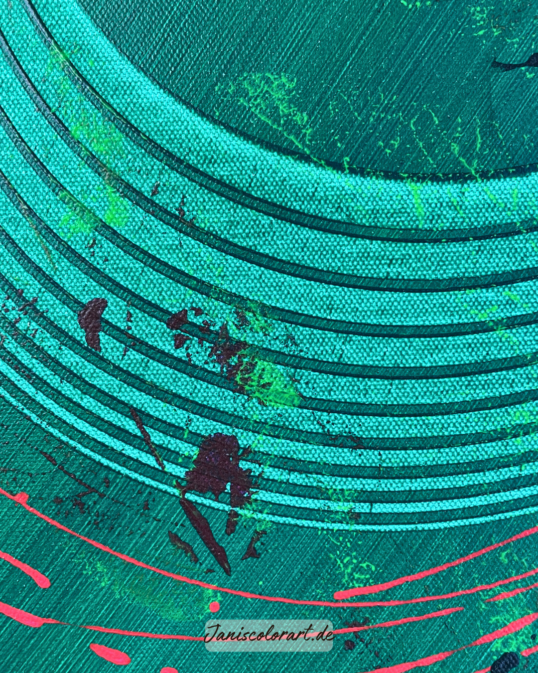 Moderne Leinwandkunst - Detailansicht der Pinselstriche und Texturen