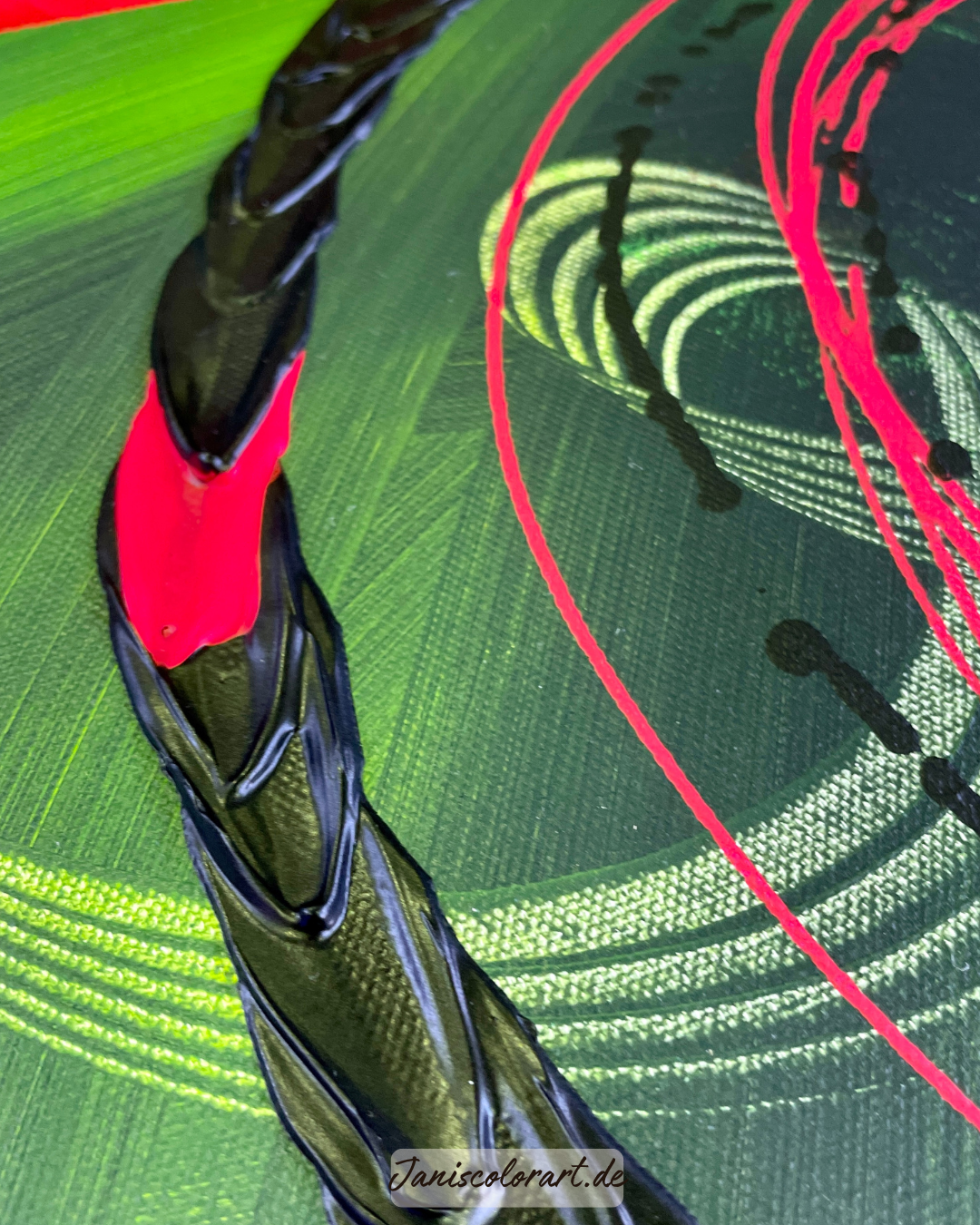 Moderne Leinwandkunst - Detailansicht der Pinselstriche und Texturen