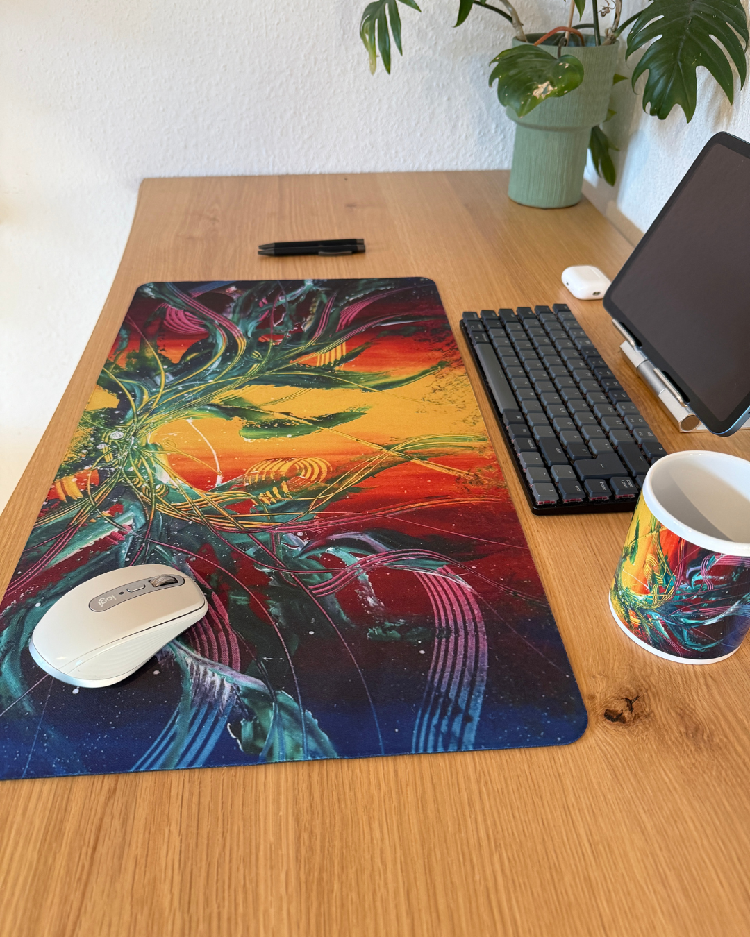 31 - Buntes Mauspad mit Original Design | Schreibtischunterlage | Janiscolorart