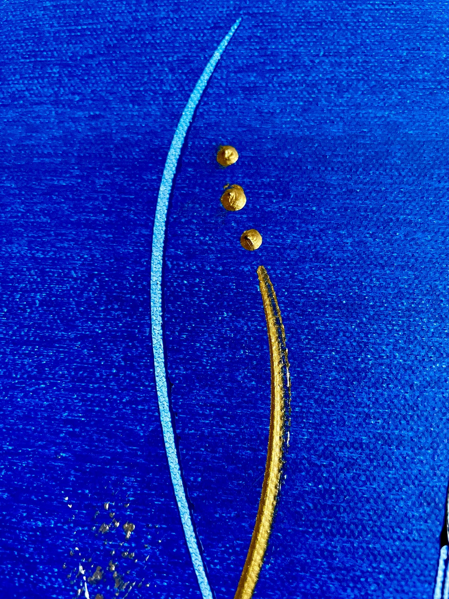 Original Acrylgemälde kaufen - Handgemaltes Original in Blau und Silber. Perfekt als Wanddeko.