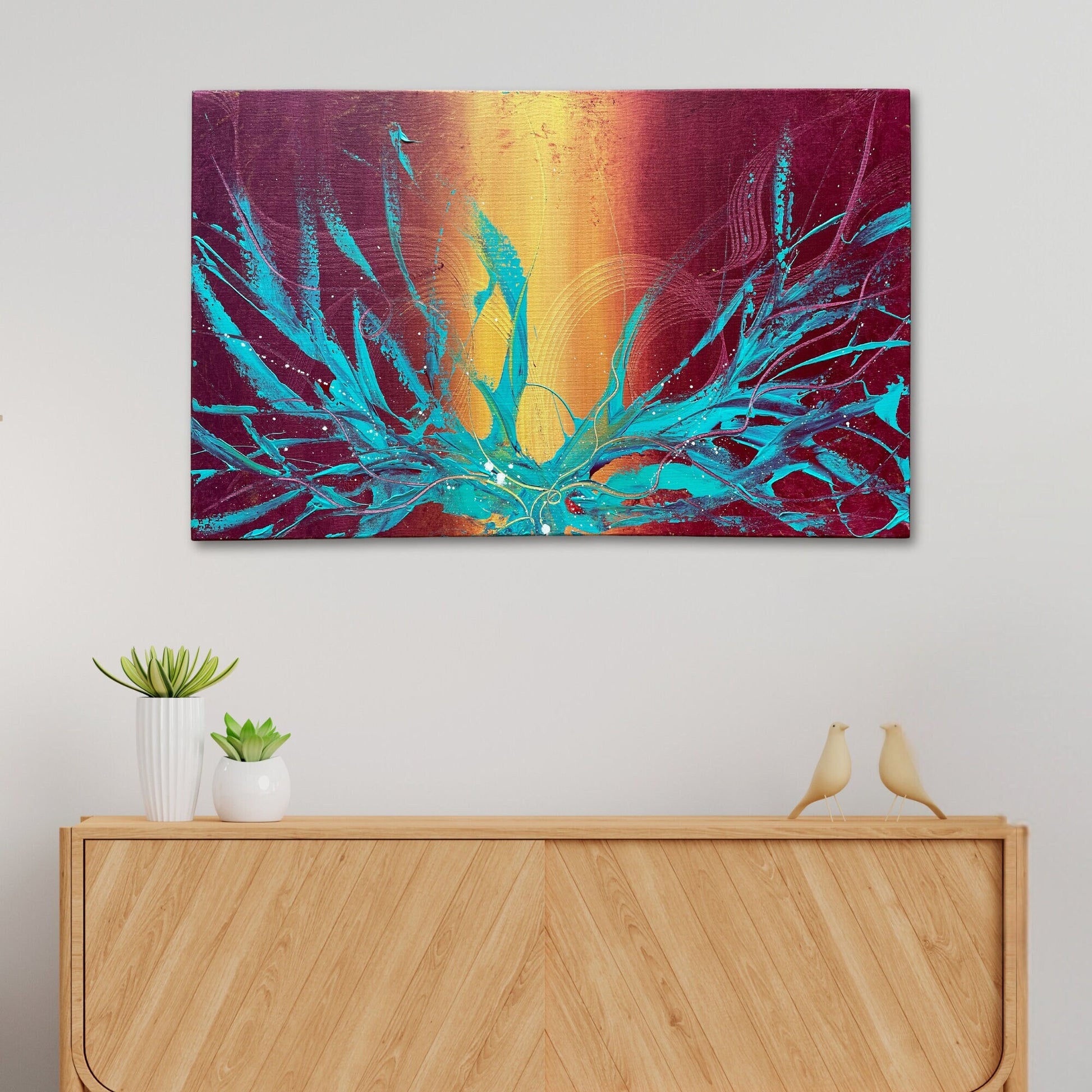 unbekannte künstler bilder kaufen: modernes gemälde für wohnzimmer.