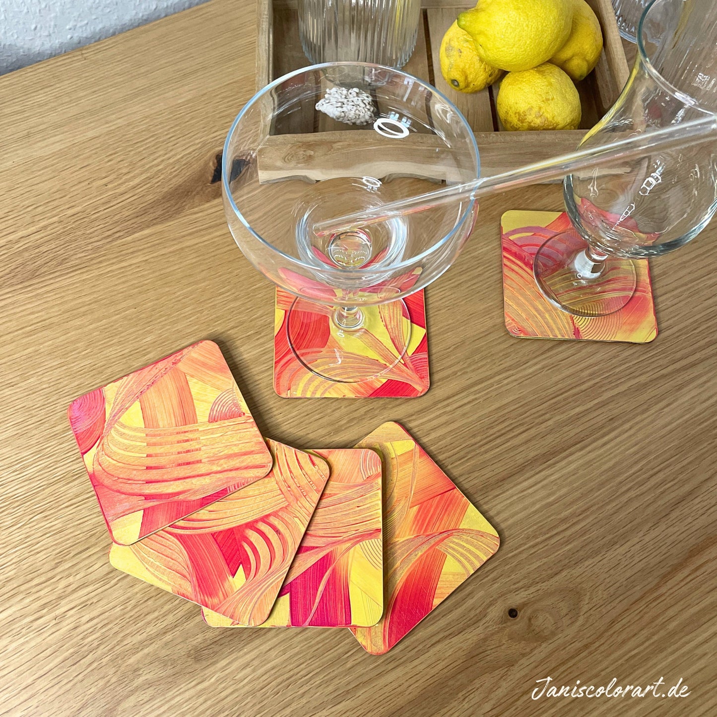 Moderne Untersetzer für Gläser - für Hausbar und Tischdeko. Perfekte Geschenkidee.