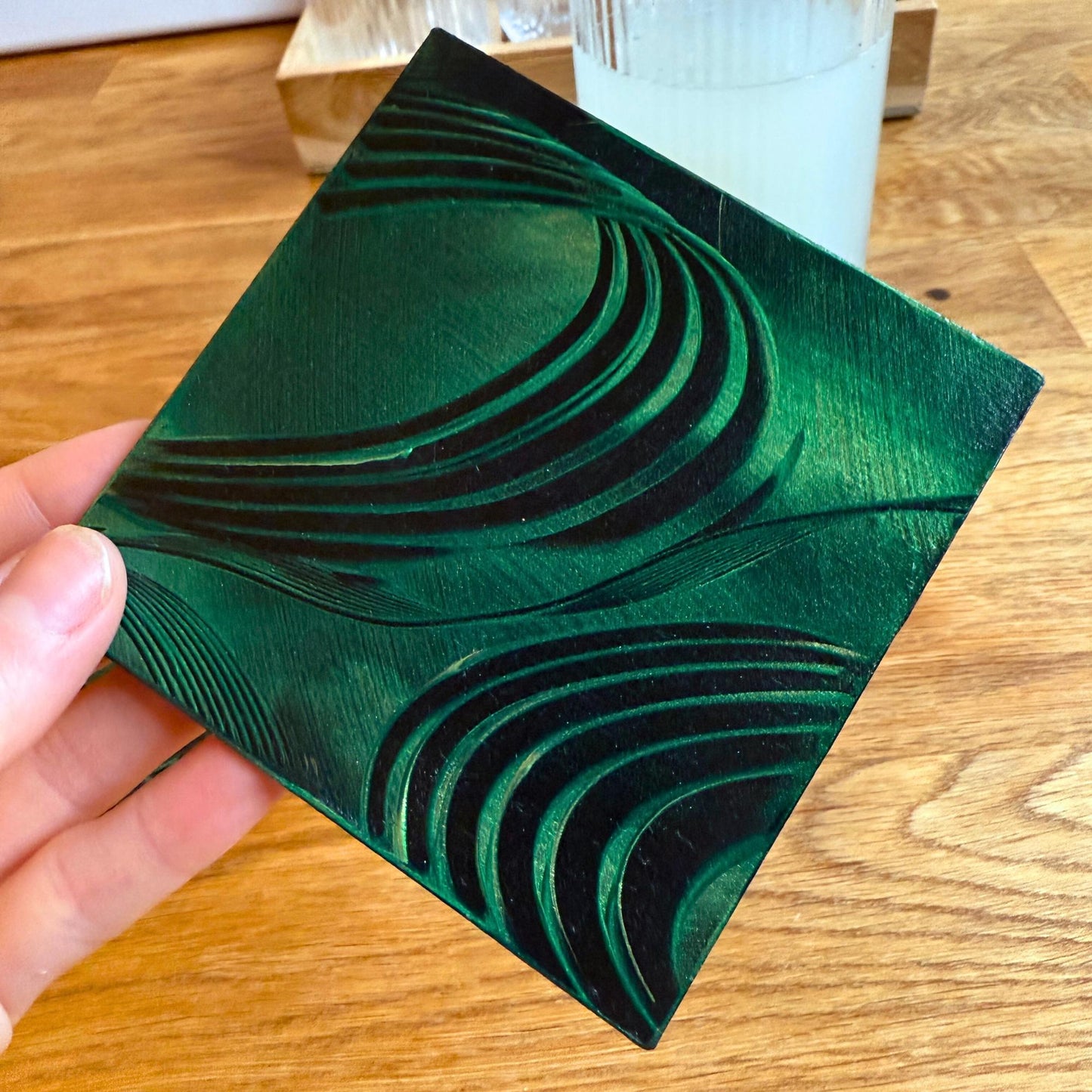 Ausgefallene Untersetzer für Gläser im Set für einen schönen gedeckten Tisch.