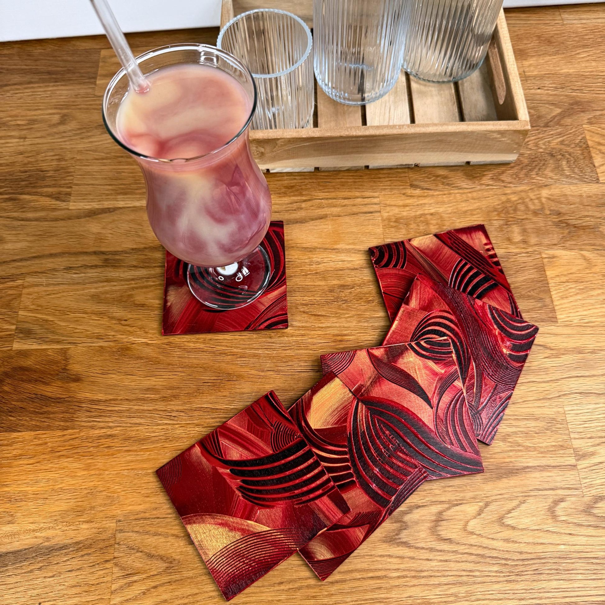 Moderne Untersetzer für Gläser - für Hausbar und Tischdeko. Perfekte Geschenkidee.