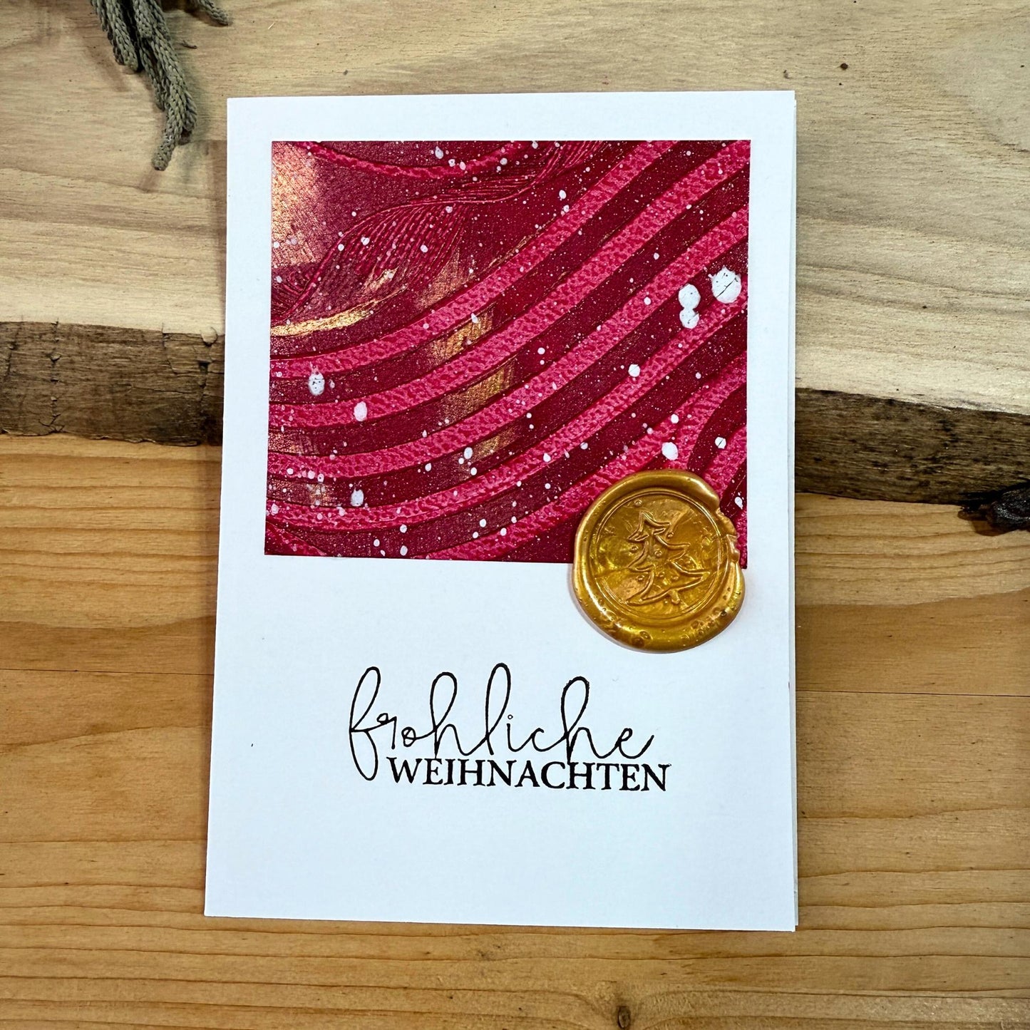 Weihnachtskarten Set Elegant mit Wachssiegel in Rot und Gold