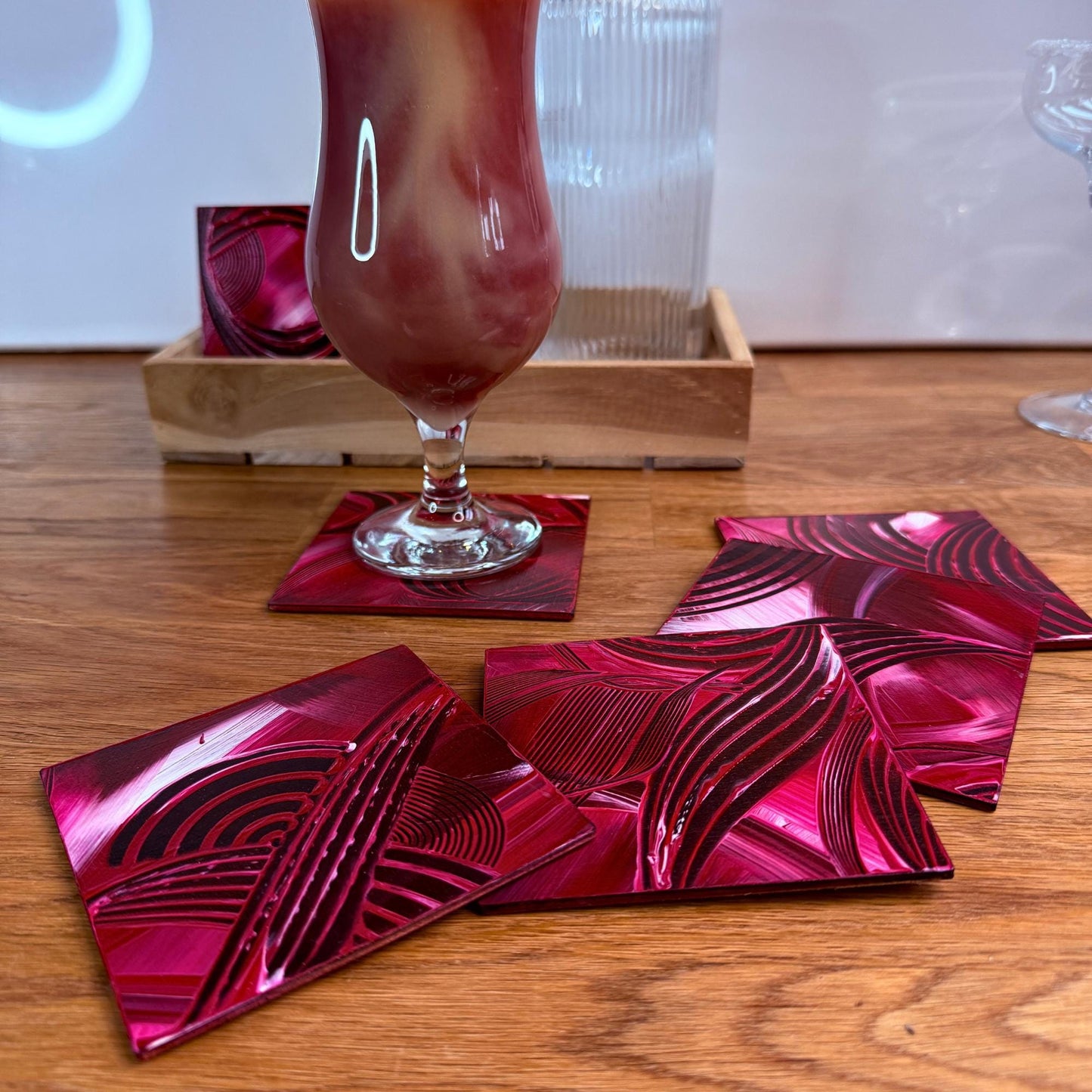 Moderne Untersetzer für Gläser - für Hausbar und Tischdeko. Perfekte Geschenkidee.