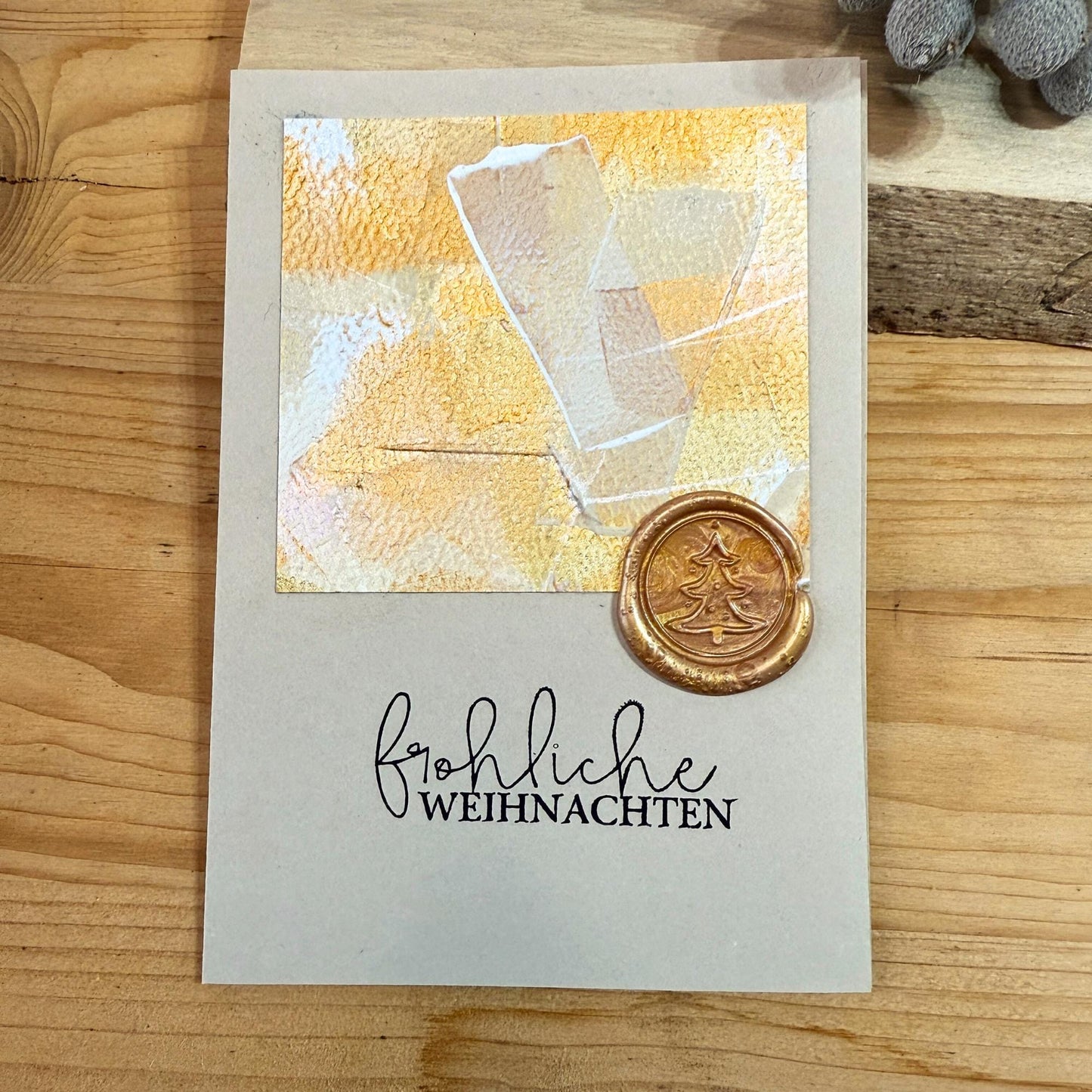 Weihnachtskarten Set Elegant mit Wachssiegel in Rot und Gold