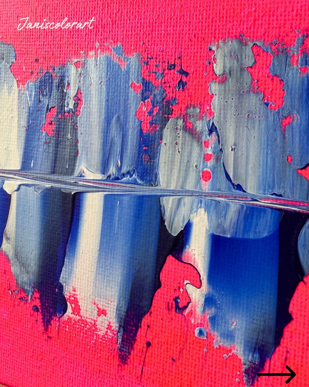 moderne kunst online kaufen: Mini Leinwand inclusive Staffelei in pink und blau.