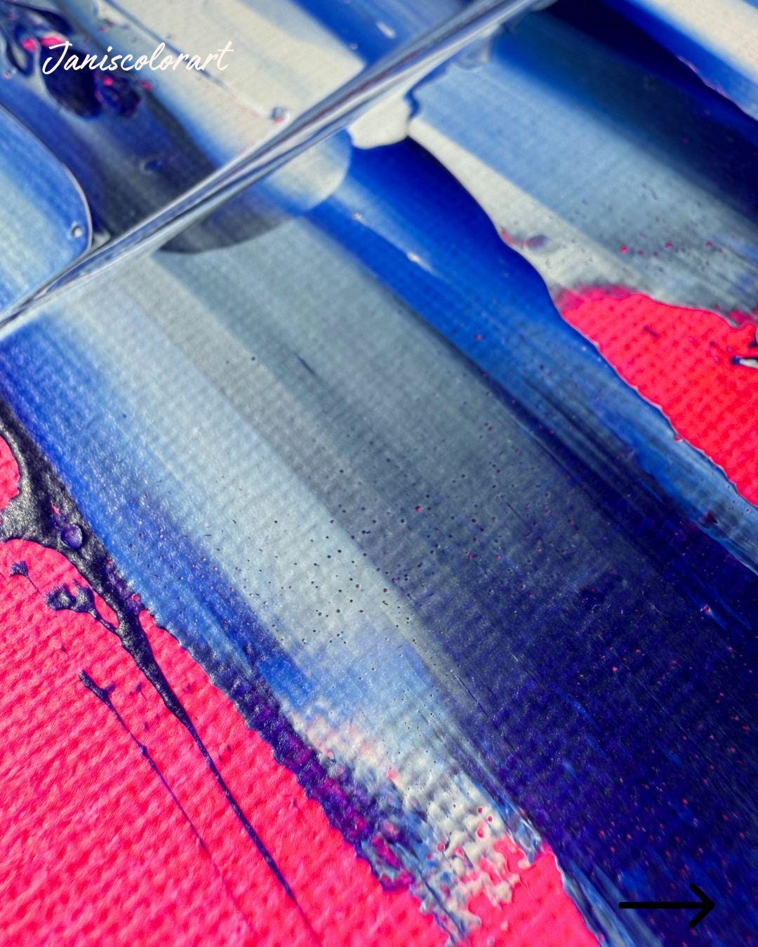 moderne kunst online kaufen: Mini Leinwand inclusive Staffelei in Pink und Blau.